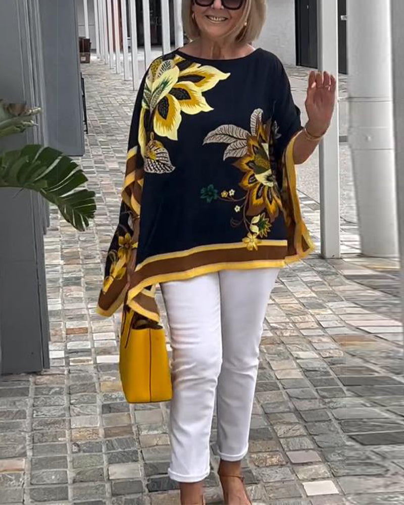 Bedruckte Lässige Weite Bluse