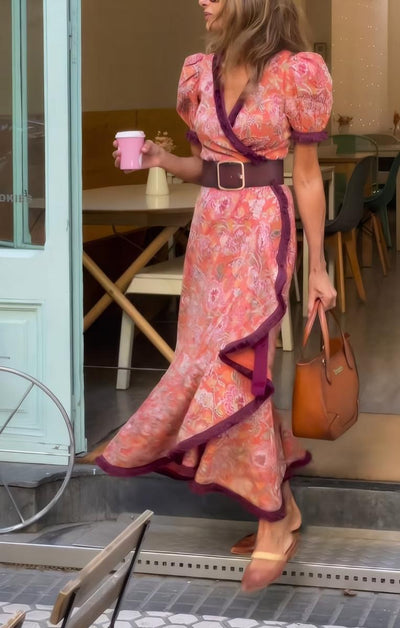 Eliett - Langes Kleid mit Puffärmeln