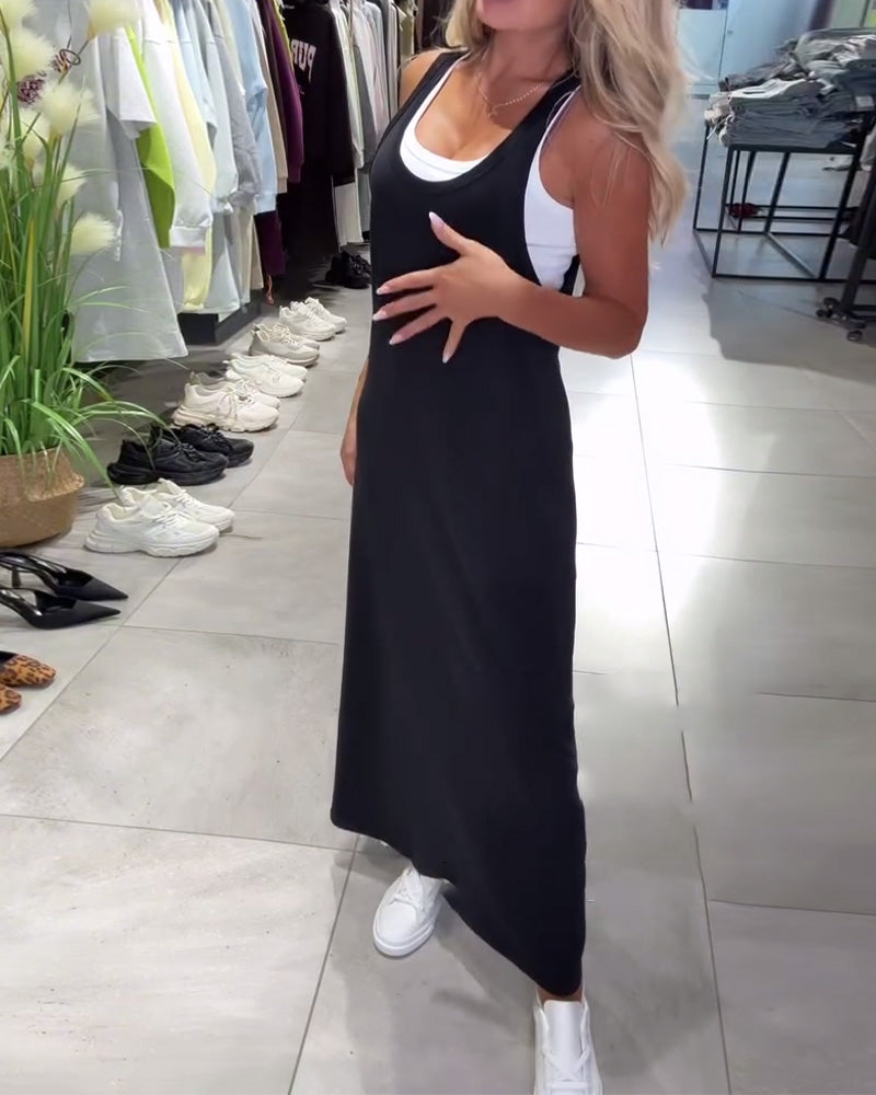 Kleid Schlankmachend Träger Casual