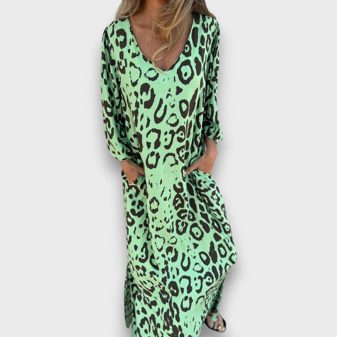 Abril – Maxikleid mit Animal-Print