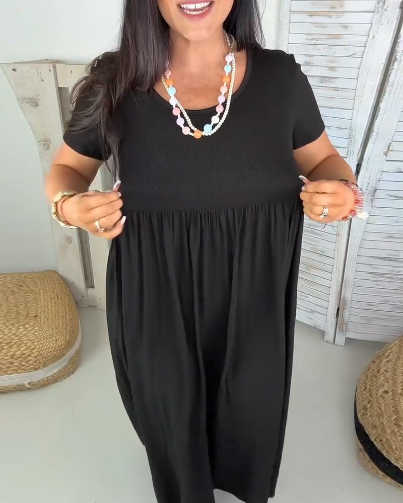 Kleid Elegant Einfarbig A-Linie