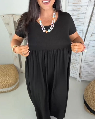 Kleid Elegant Einfarbig A-Linie