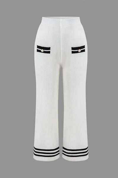 Ariella | Stilvolles Strick-Zweiteiler-Set mit Cropped-Cardigan & Weitbein-Hose