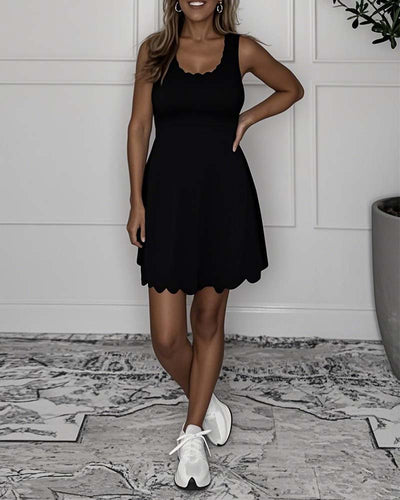 Kleid Ärmellos Mode Lässig