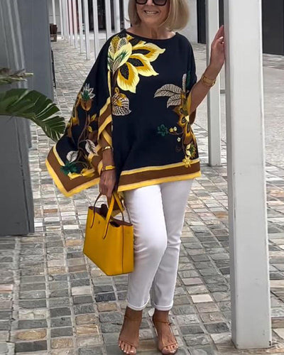 Bedruckte Lässige Weite Bluse