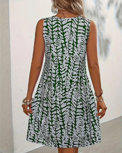 Kleid Ärmellos Bedruckt Elegant