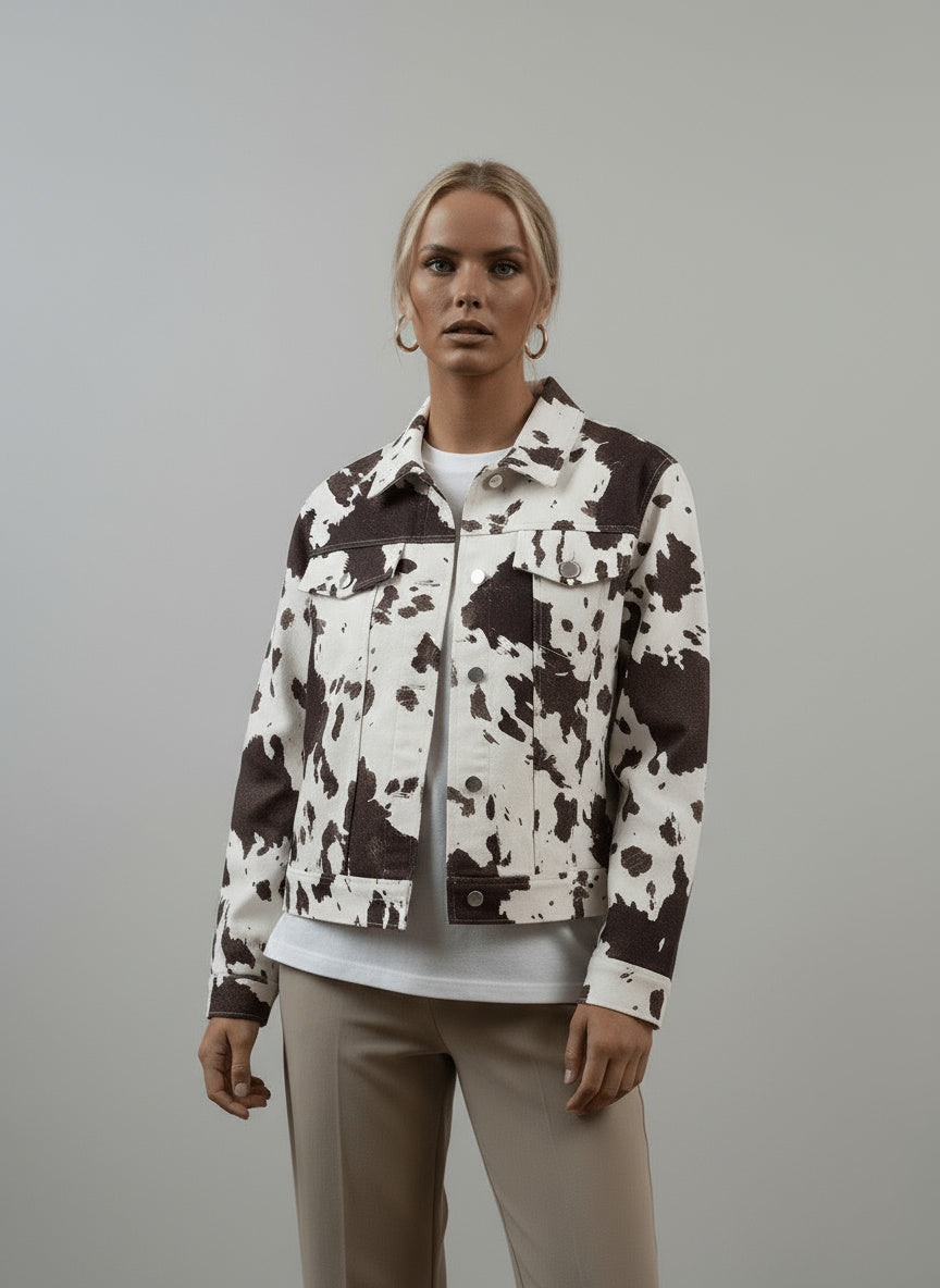 Aylin | Kurzjacke Mit Kuhmuster