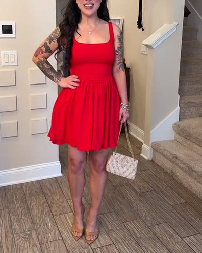 Kleid Sexy Träger Tailliert A-Linie