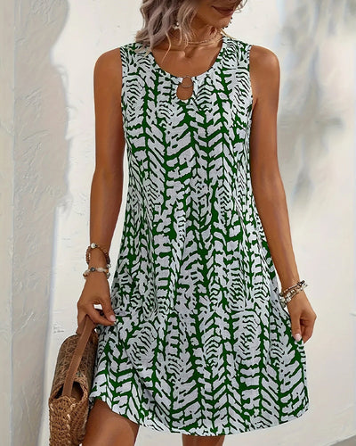 Kleid Ärmellos Bedruckt Elegant