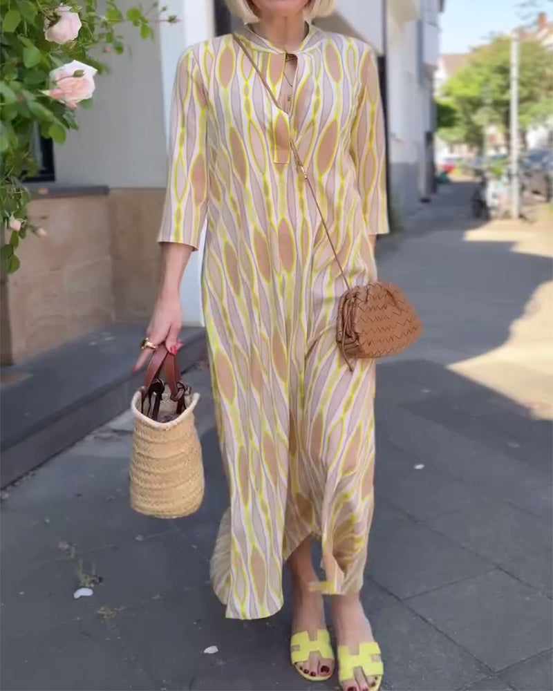 Kleid bedruckt cut-out modisch street