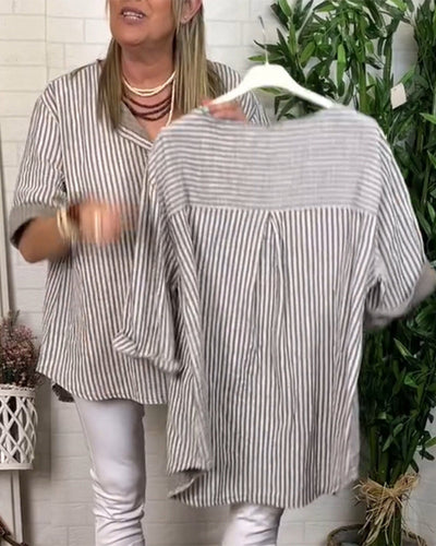 Bluse Ellenbogen Ärmel gestreift