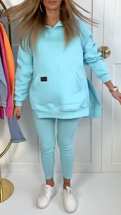 SAMIRA - SET AUS KAPUZENPULLOVER UND LEGGINGS