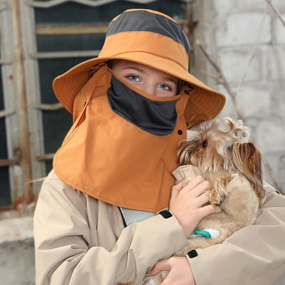 Heidi Mode | Vollabdeckung Gesicht Sonnenschutz Maske im Freien UV Eimer Hut