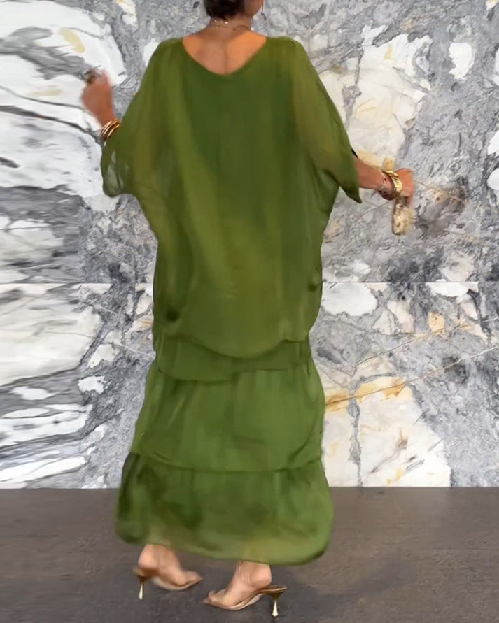 ZELMA - LANGES KLEID MIT SCHICHTEN