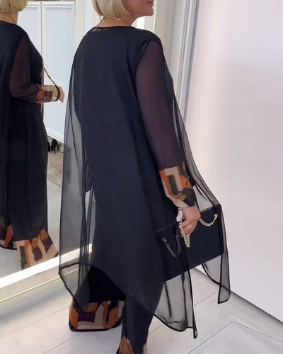 Anzug elegant langärmlig bedruckt mit weitem Bein