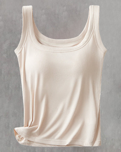 Einfarbiges Top mit integriertem BH