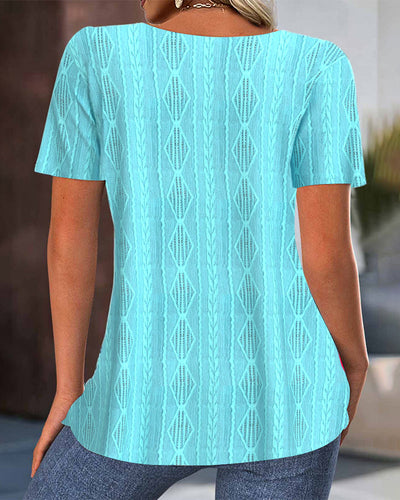 Bluse Pendler Kurzarm Rundhalsausschnitt