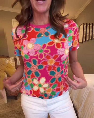 T-Shirt Slim Fit Kurzarm Bedruckt