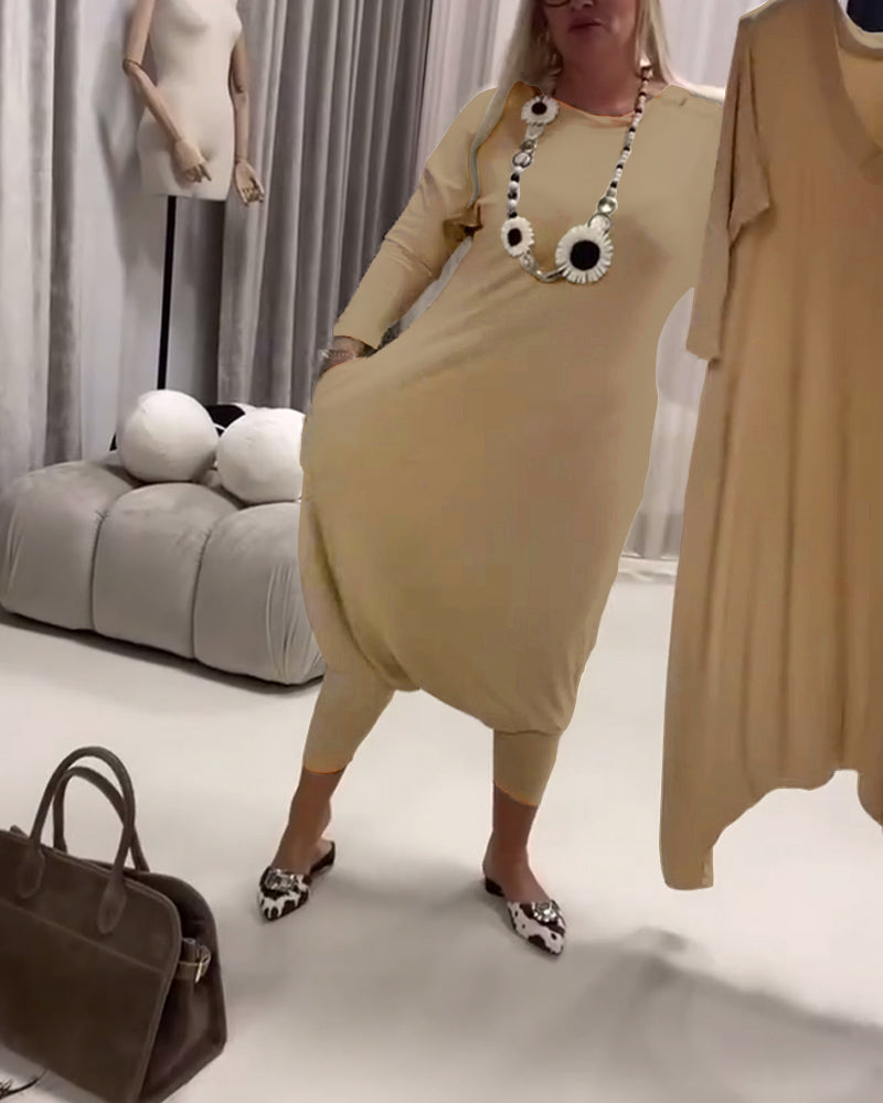 Overall einfarbig langärmelig lässig