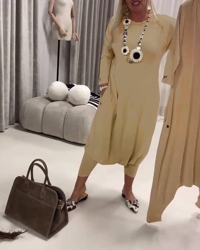 Overall einfarbig langärmelig lässig