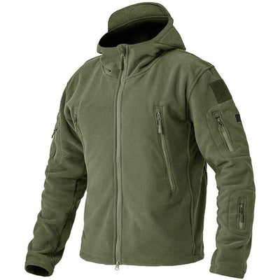 Herren Outdoor Fleecejacke | Kapuze Reißverschluss Langarm