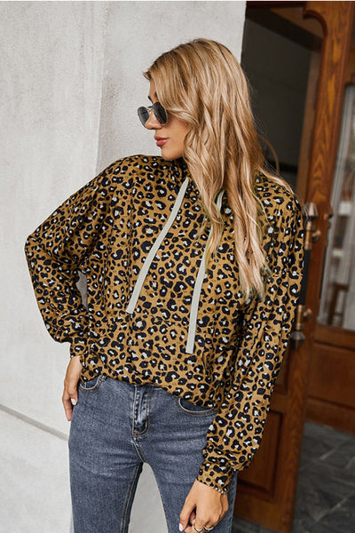 Leopardenjacke mit Kapuze für Damen
