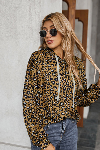 Leopardenjacke mit Kapuze für Damen