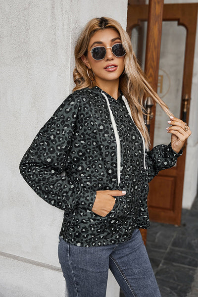 Leopardenjacke mit Kapuze für Damen