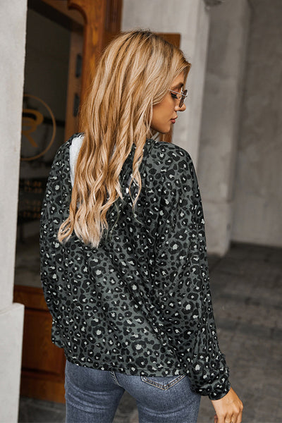 Leopardenjacke mit Kapuze für Damen
