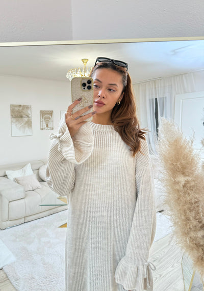 Strick-Kleid mit Ballonärmeln