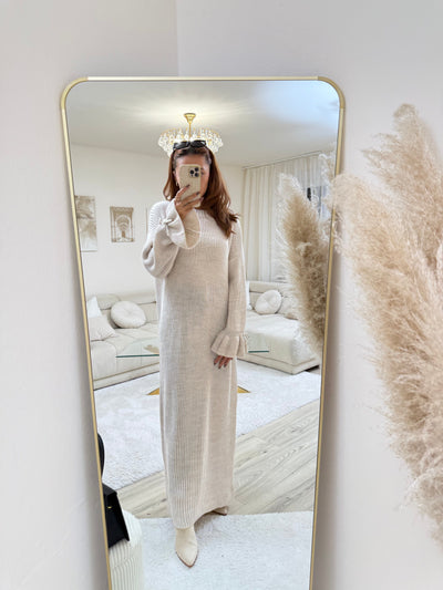 Strick-Kleid mit Ballonärmeln