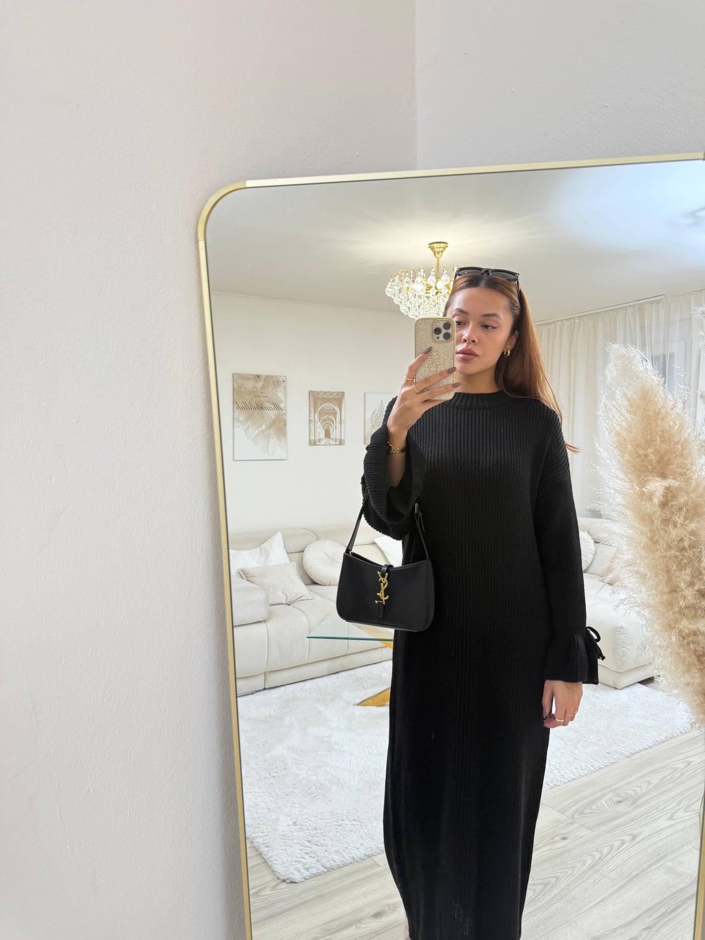 Strick-Kleid mit Ballonärmeln