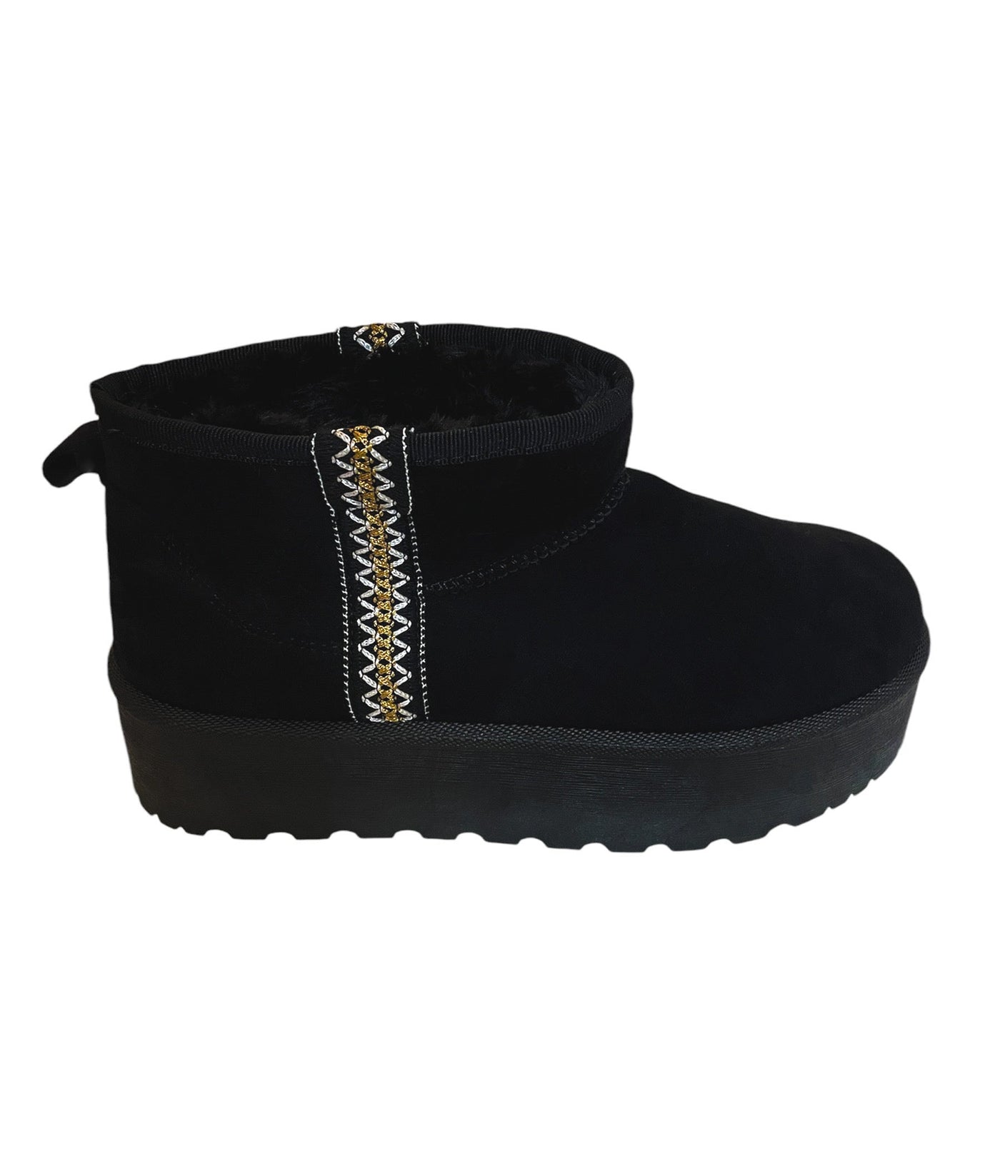 Plateau-Boots mit Strick