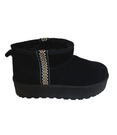 Plateau-Boots mit Strick