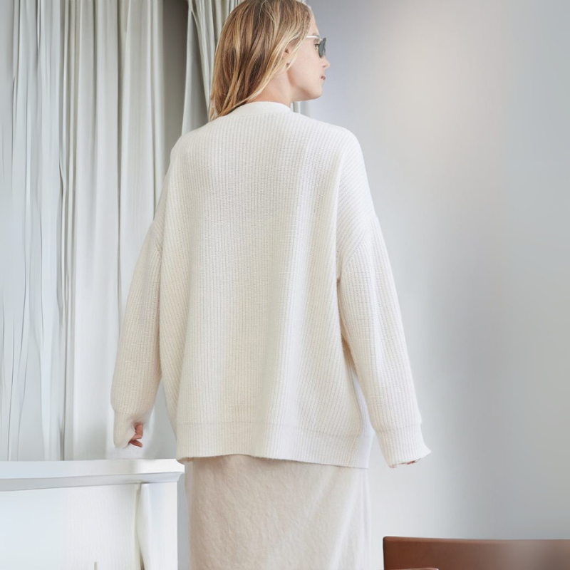 Strickjacke Damen Oversize Gerippt | Locker Lang