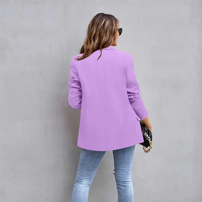 Heidi-Mode | Langer Damenblazer mit Klappentaschen und Tailliertem Schnitt