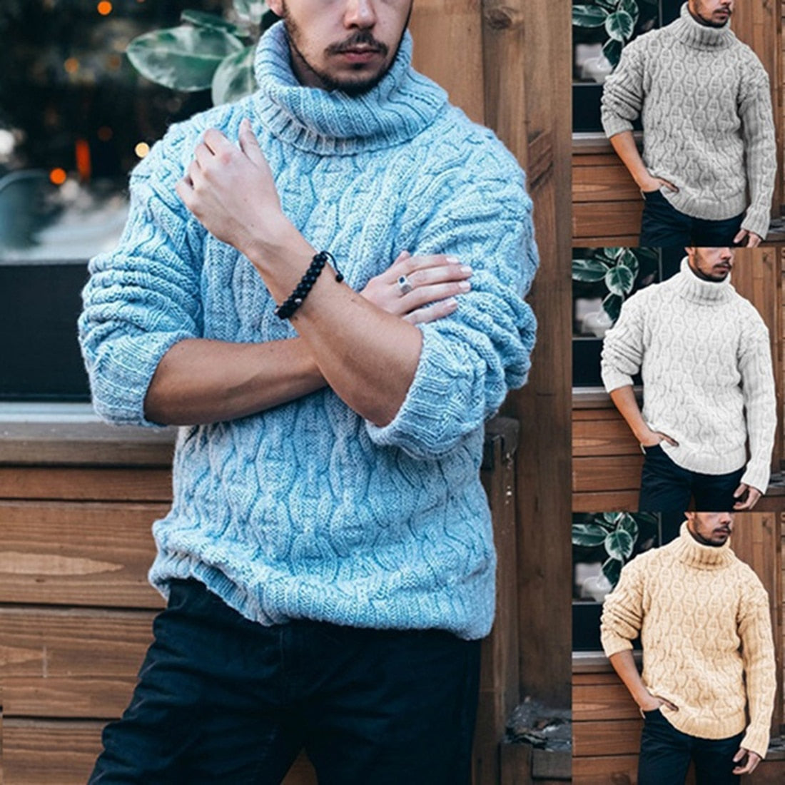 Gestrickt Rollkragenpullover für Männer