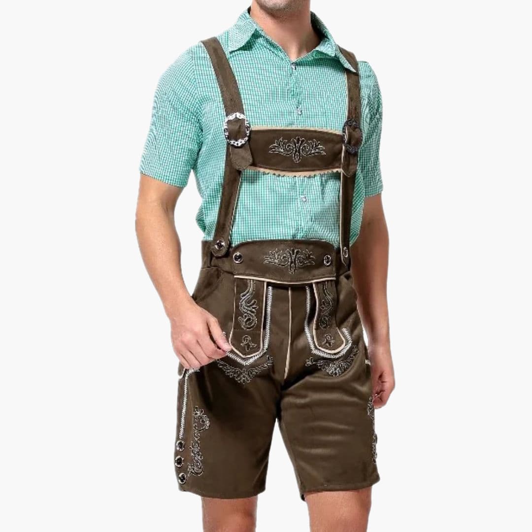 Bestickte Trachten Lederhose für Herren - Oktoberfest 2025