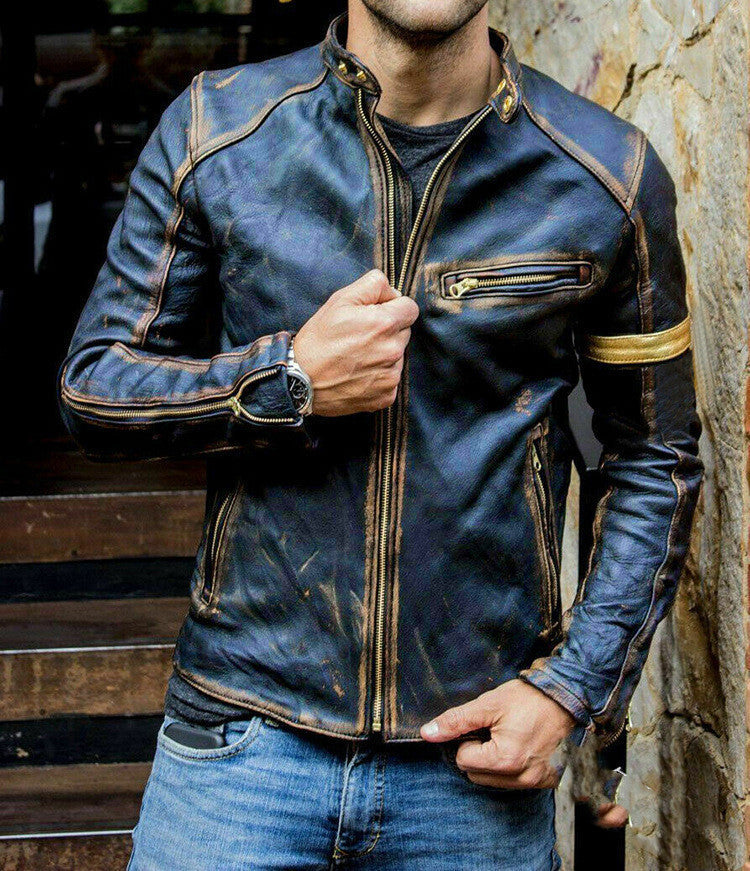 Männliche Winterlederjacke für Herren
