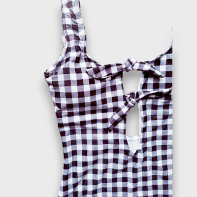 Noa – Badeanzug mit Schleife und Karomuster