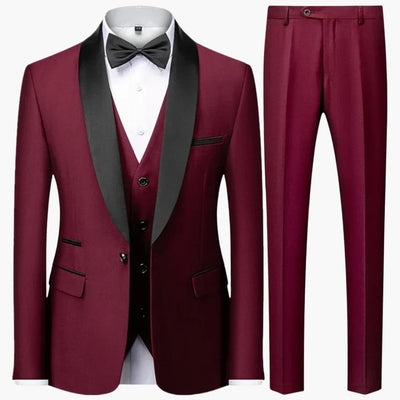 Herren Slim Fit Anzug dreiteilig für formelle Anlässe ganzjährig