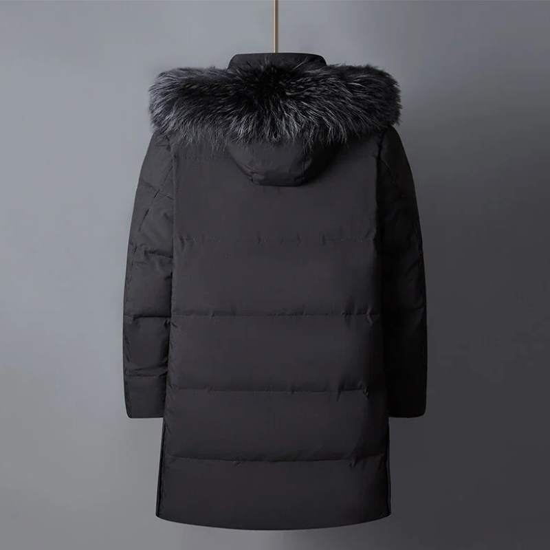 Winterjacke mit Fellimitat-Kapuze für Männer