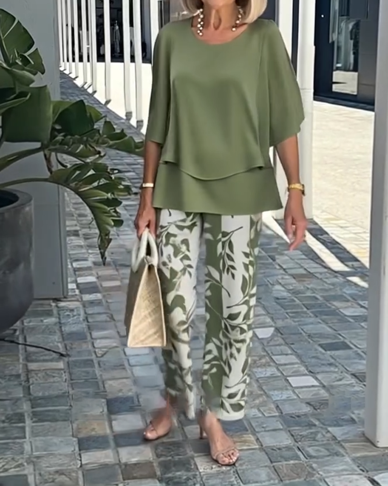 Set bedruckt lässig locker zweiteilig