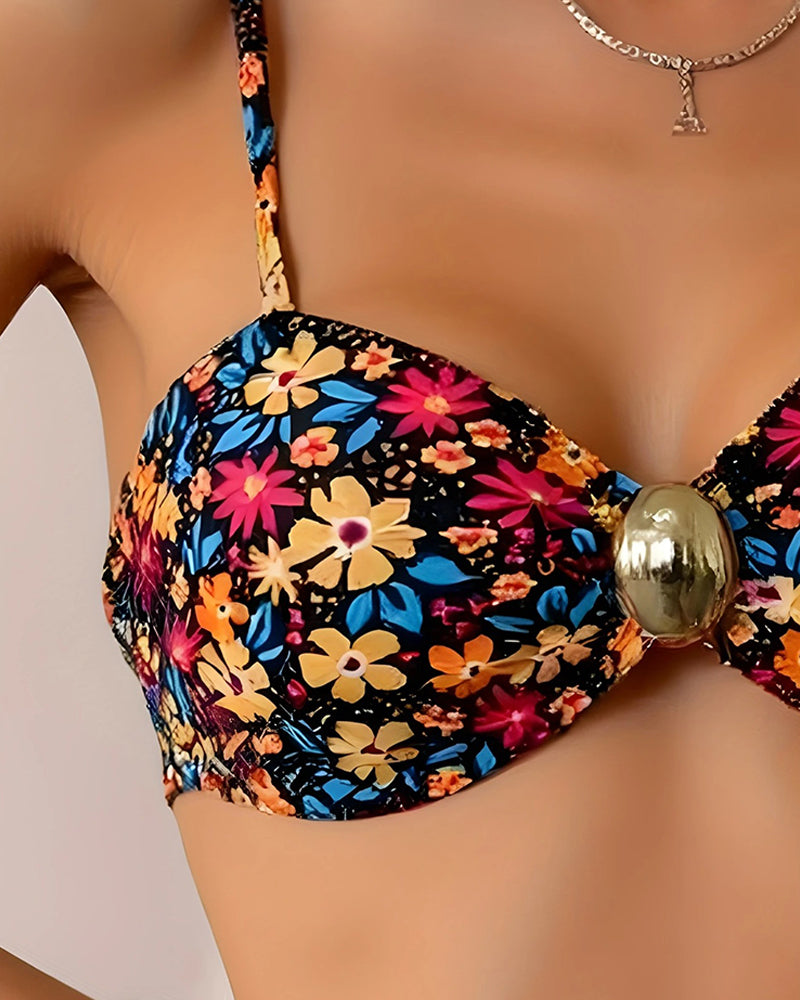 Bikini lässig Urlaub Blumen