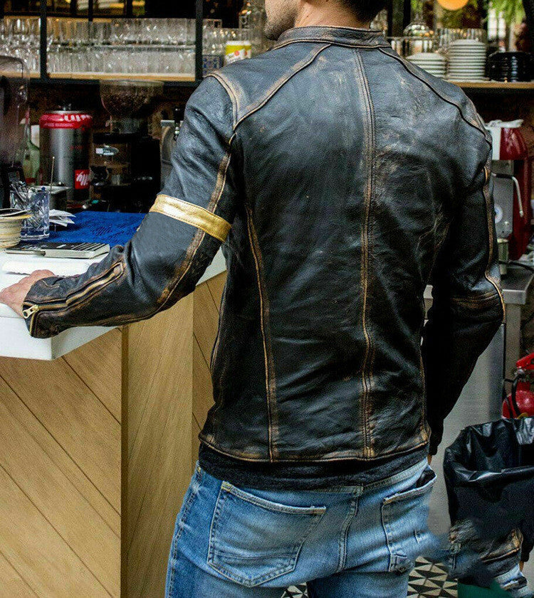 Männliche Winterlederjacke für Herren