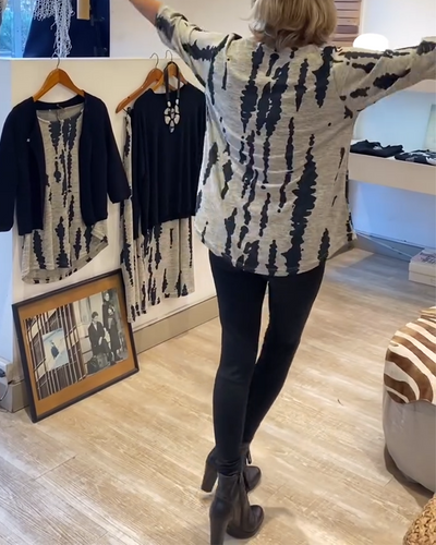 Bluse Dreiviertelarm Locker Bedruckt