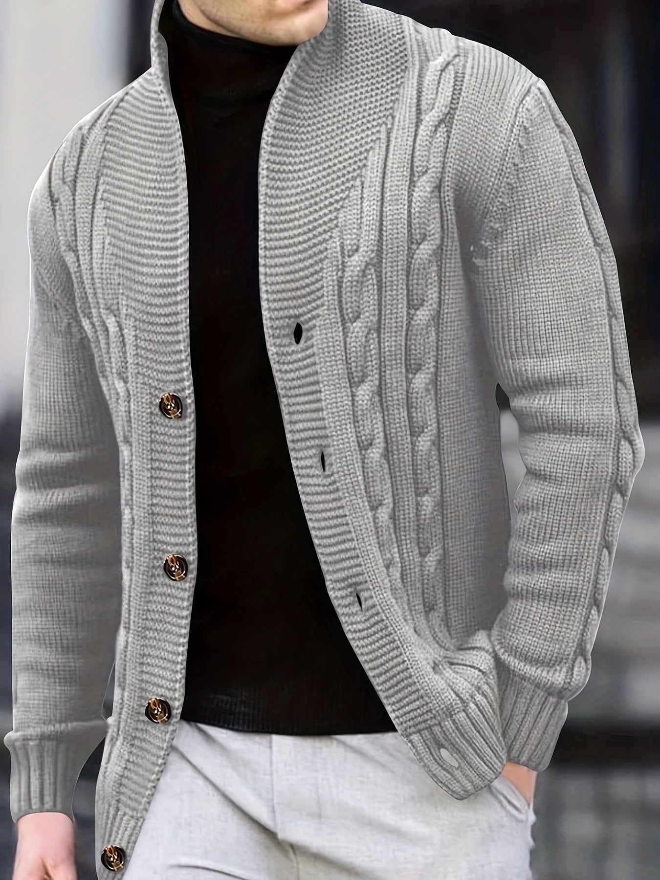 Lässiger Winter- Strickjacke für Männer