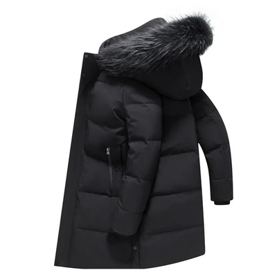 Winterjacke mit Fellimitat-Kapuze für Männer