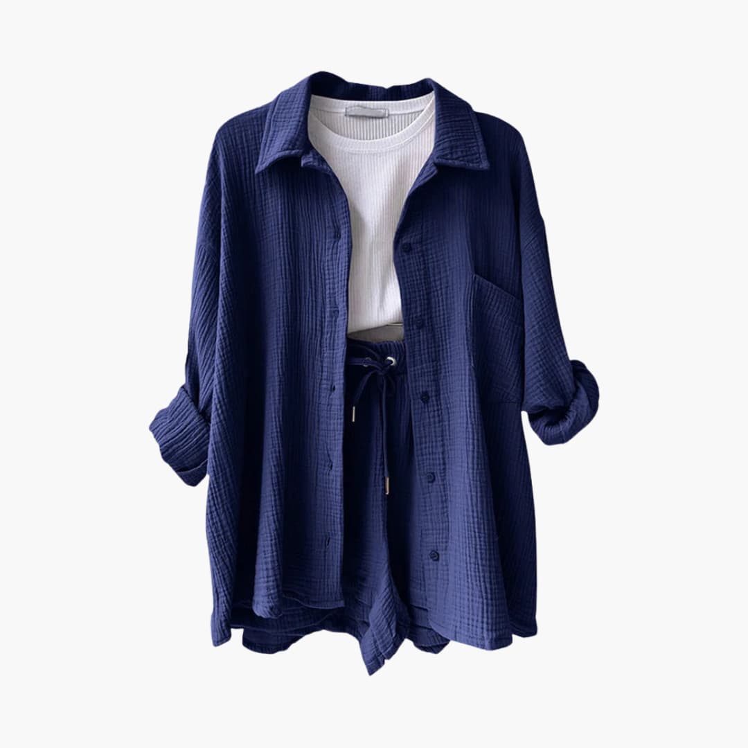 Zweiteiliges Set mit Shorts für Damen - lässiger Sommerlook