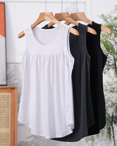 Dreiteiliges Set Ärmellose Plissierte Weite Weste